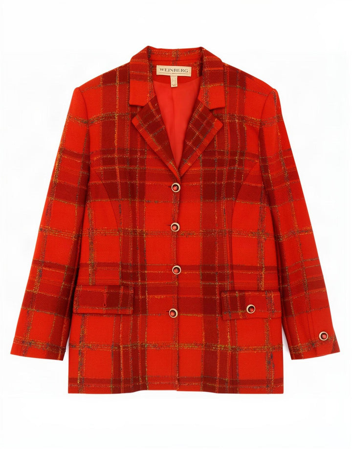 Weinberg Γυναικείο μπουφάν blazer UK 14 μεγάλο κόκκινο μαλλί