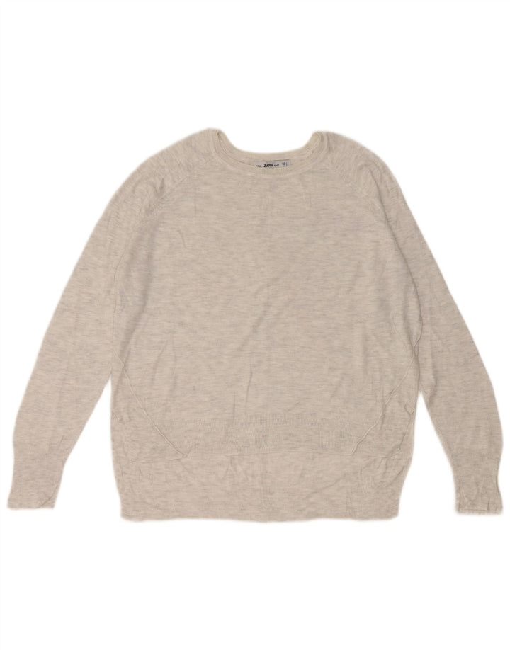 Zara Γυναικείο πουλόβερ με λαιμόκαυστο UK 14 Medium Grey