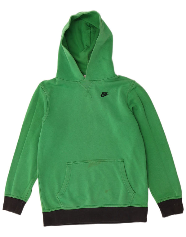 Nike Boys Hoodie Jumper 12-13 ετών Μεγάλο πράσινο βαμβακερό