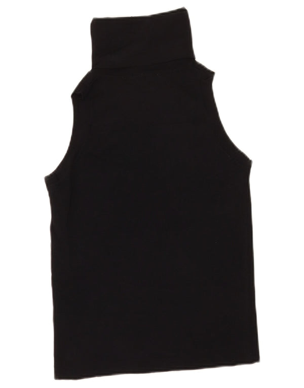 Zara Γυναικείο Crop Vest Top UK 12 Medium Black Viscose
