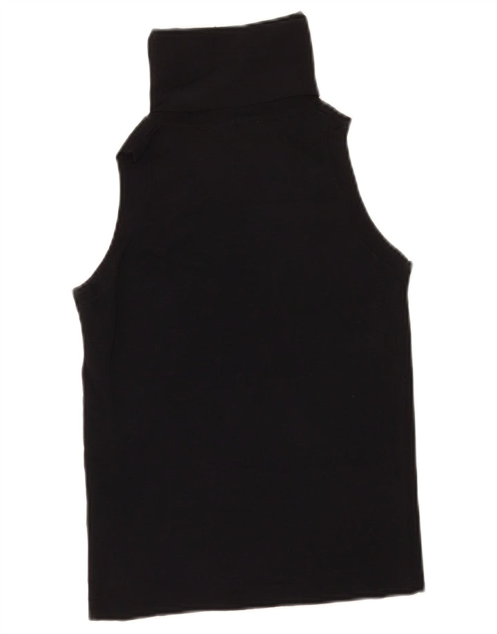 Zara Γυναικείο Crop Vest Top UK 12 Medium Black Viscose