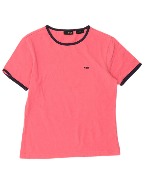 FILA Γυναικείο T-Shirt Top UK 12 Medium Pink Βαμβακερό