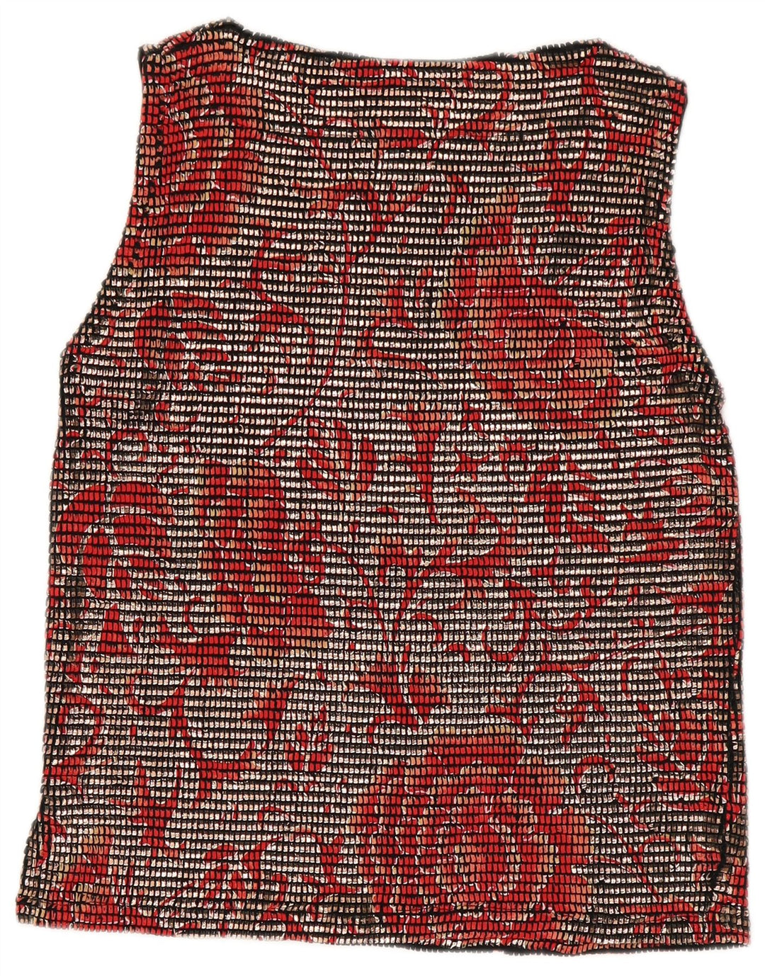 Pancaldi & B Γυναικεία Αμάνικη Μπλούζα Τοπ UK 12 Medium Red Floral