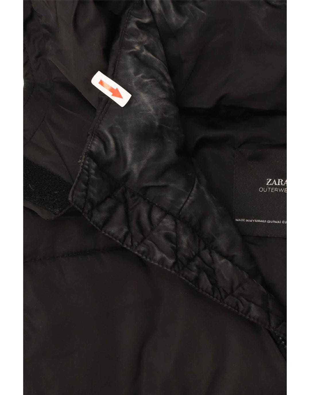 Zara Γυναικείο μπουφάν Anorak με κουκούλα μεγάλου μεγέθους UK 10 Small Black