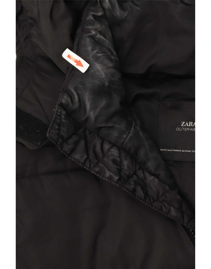 Zara Γυναικείο μπουφάν Anorak με κουκούλα μεγάλου μεγέθους UK 10 Small Black