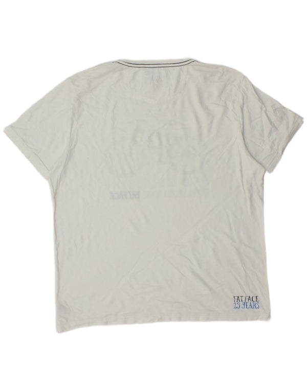 Ανδρικό γραφικό T-Shirt Fat Face Top μεγάλο λευκό βαμβακερό