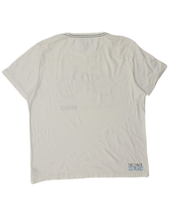 Ανδρικό γραφικό T-Shirt Fat Face Top μεγάλο λευκό βαμβακερό