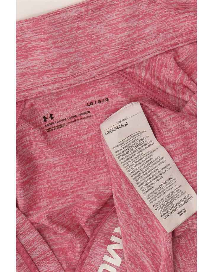 Under Armour Γυναικεία αθλητική φόρμα γραφικών πουλόβερ Top 14 Μεγάλη ροζ φλοκέτα