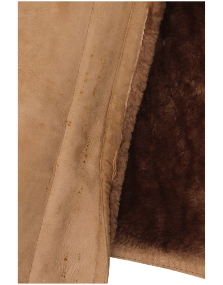 Vintage Γυναικείο Παλτό Shearling UK 16 Large Beige