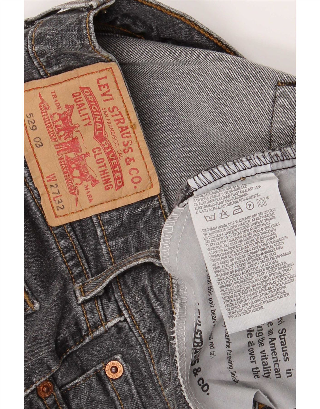 Γυναικείο Levi's 529 Curvy Bootcut Jeans W27 L32 Γκρι βαμβακερό