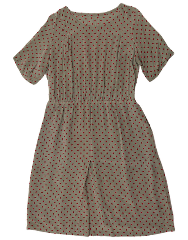 Vintage γυναικείο φόρεμα A-Line UK 18 XL με πράσινο στίγματα