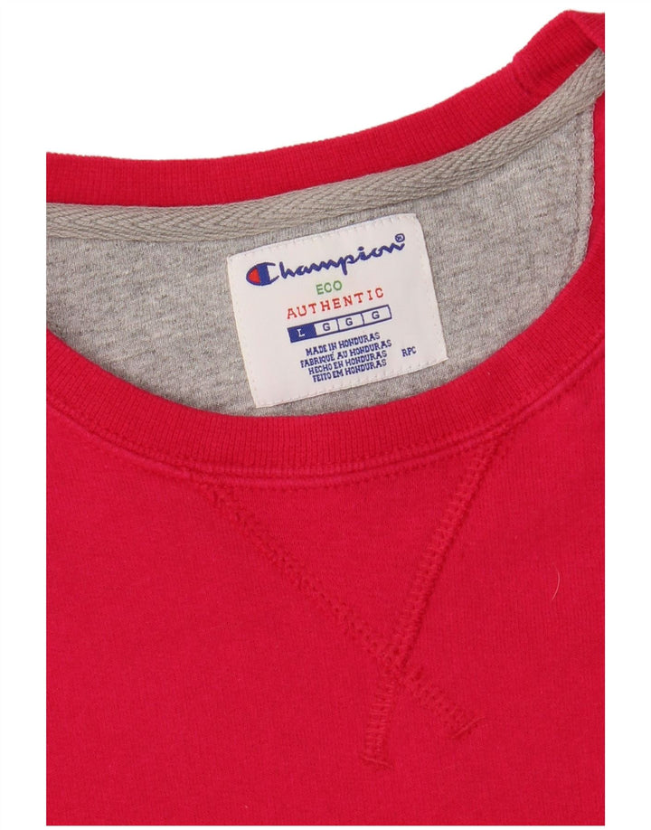 CHAMPION Womens Crop Sweatshirt Jumper UK 16 Large Pink