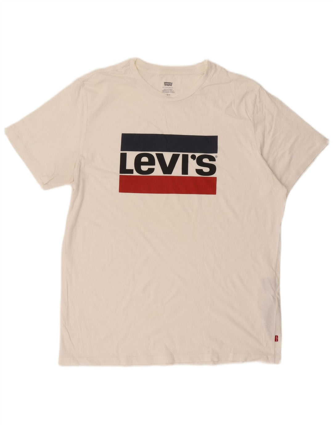 Ανδρικό γραφικό T-Shirt LEVI'S Top μεγάλο λευκό βαμβακερό
