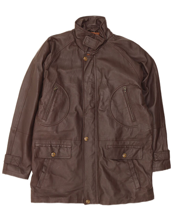 Vintage Ανδρικό Δερμάτινο Μπουφάν UK 40 Large Brown Δερμάτινο