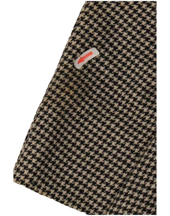 Marks & Spencer Mens Long Blazer Jacket UK 40 Medium Black Houndstooth