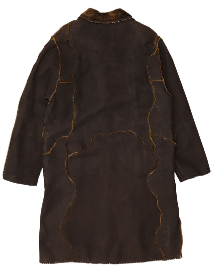 VINTAGE Γυναικείο Suede Πανωφόρι UK 16 Large Brown