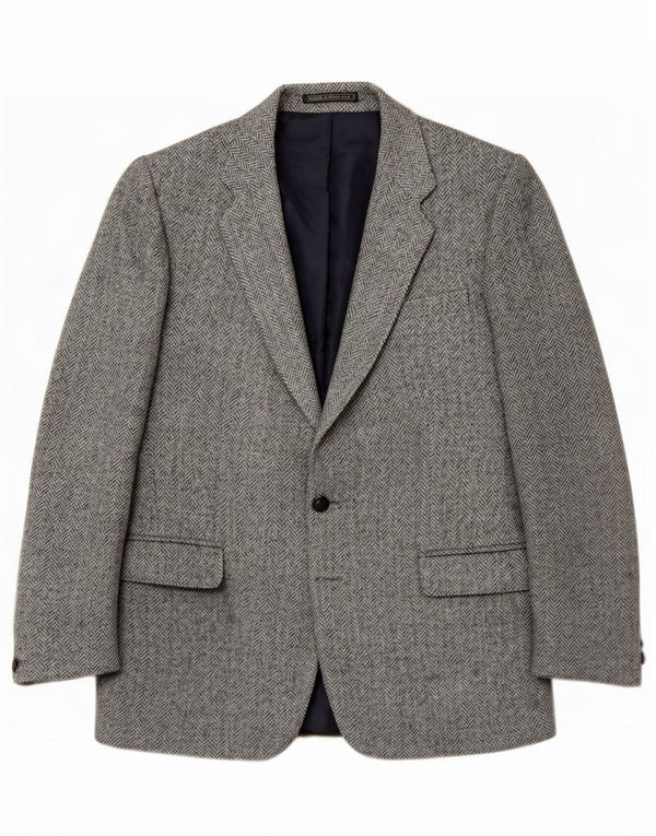 Charles Barker Ανδρικό Μπουφάν Harris Tweed Blazer UK 40 Large Blue Ψαροκόκαλο
