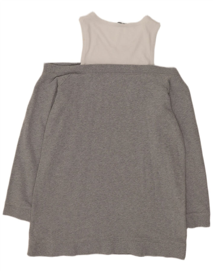 Dkny γυναικεία φούτερ μακριού Jumper UK 16 Large Grey Colourblock