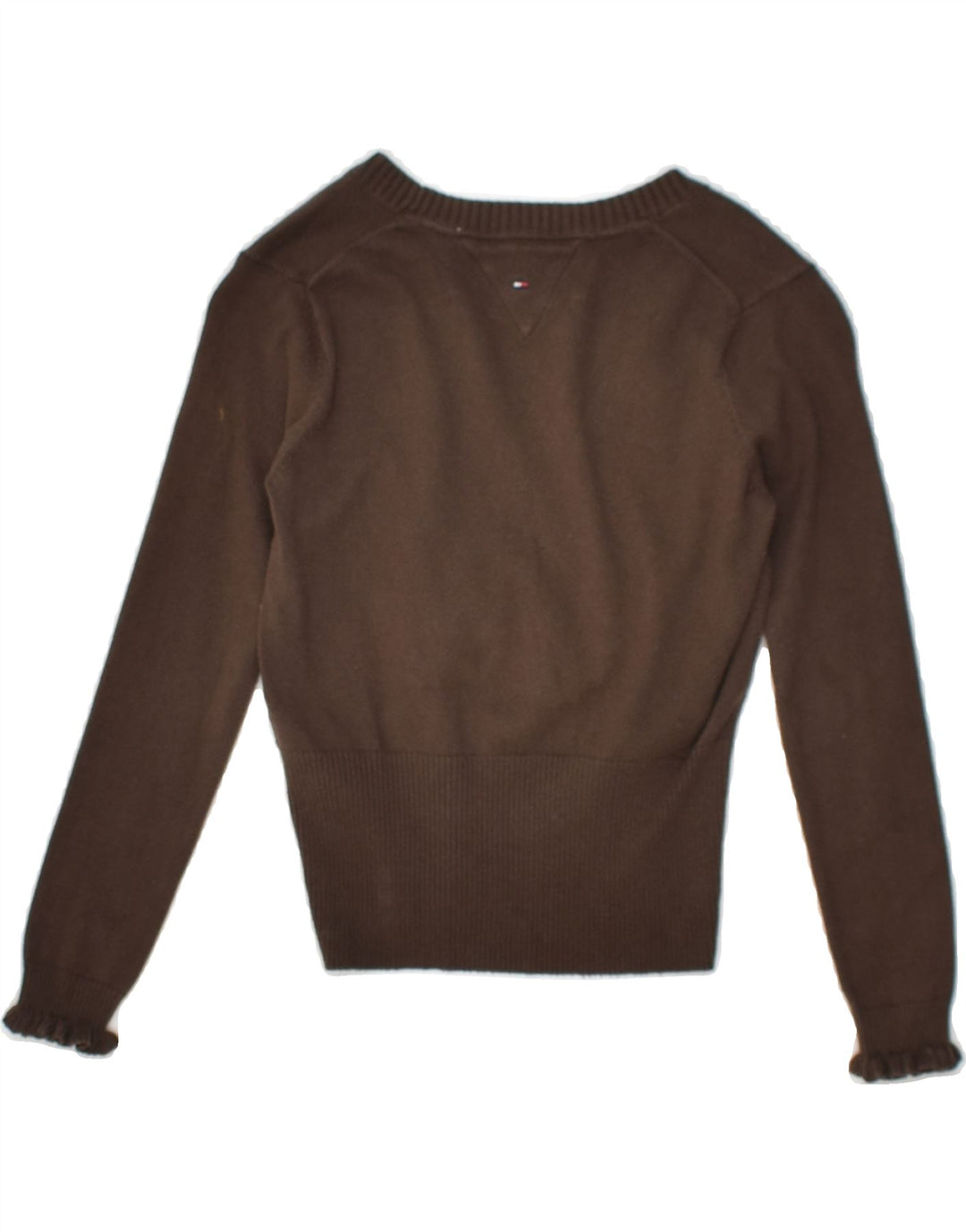 TOMMY HILFIGER Girls V-Neck Jumper Sweater 5-6 Years Brown Cotton | Vintage Tommy Hilfiger | Thrift | Second-Hand Tommy Hilfiger | Used Clothing | Messina Hembry 
