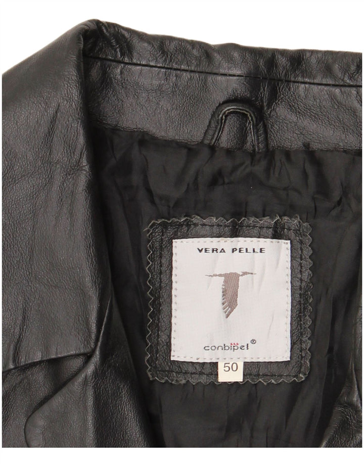 CONBIPEL Ανδρικό Δερμάτινο Παλτό IT 50 Large Μαύρο Δερμάτινο