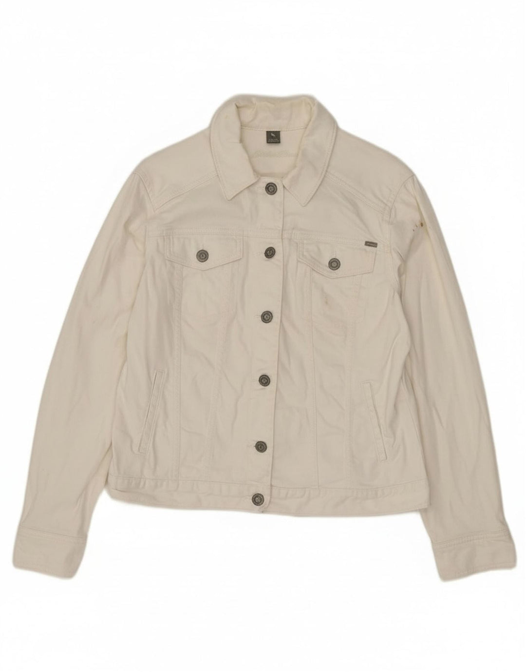 Eddie Bauer Γυναικείο Τζιν Μπουφάν UK 14 μεγάλο λευκό βαμβακερό