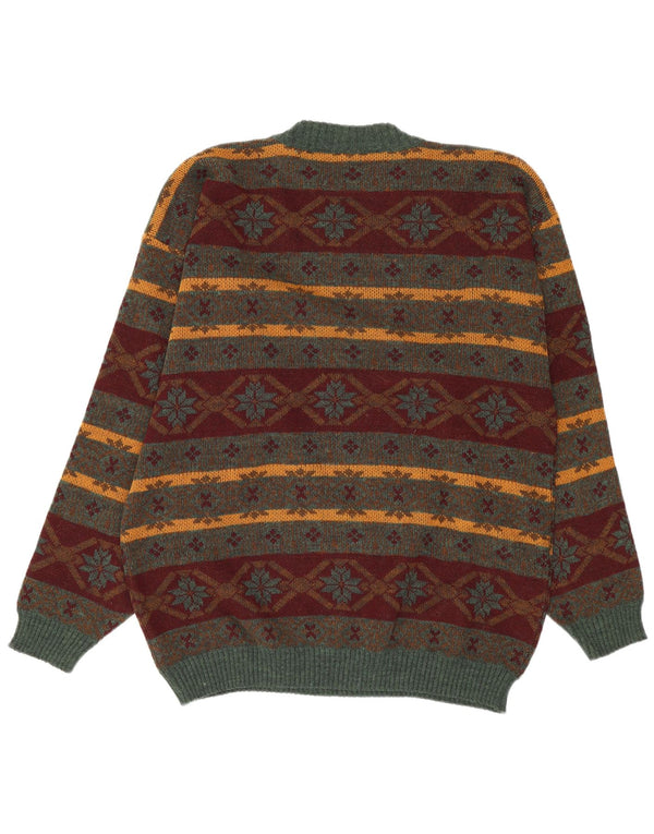 Vintage Ανδρικό πουλόβερ με λαιμόκοψη XL Πολύχρωμο Fair Isle Ακρυλικό