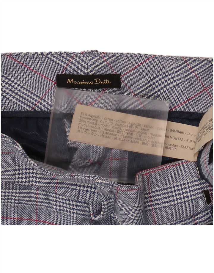 Massimo Dutti Γυναικείο παντελόνι Chino EU 38 Small W30 L26 Blue Houndstooth