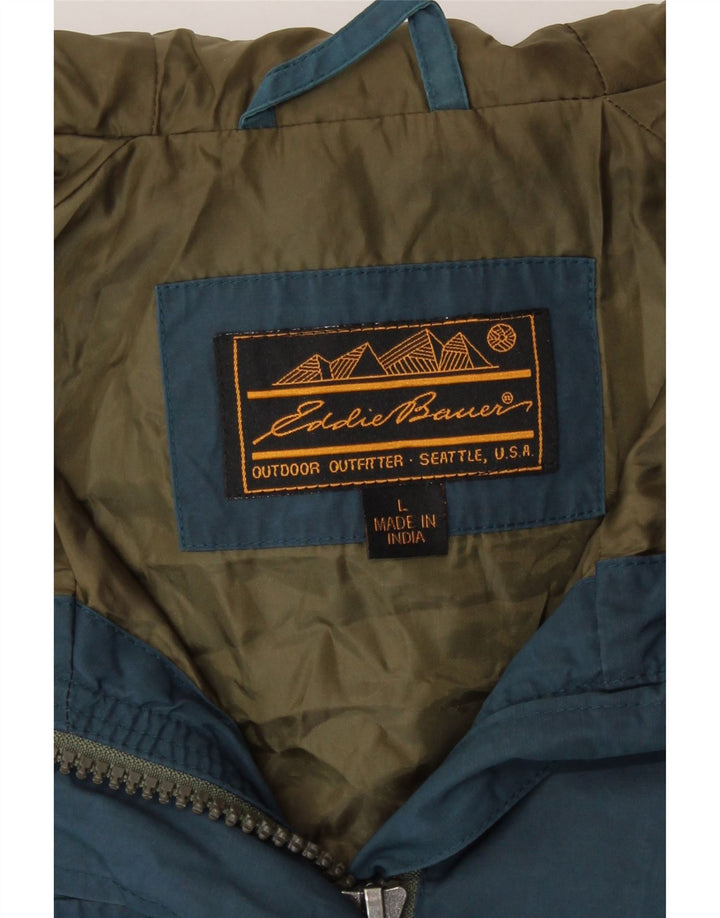 Eddie Bauer Γυναικείο κουκούλα Utility Jacket UK 16 Large Blue Nylon