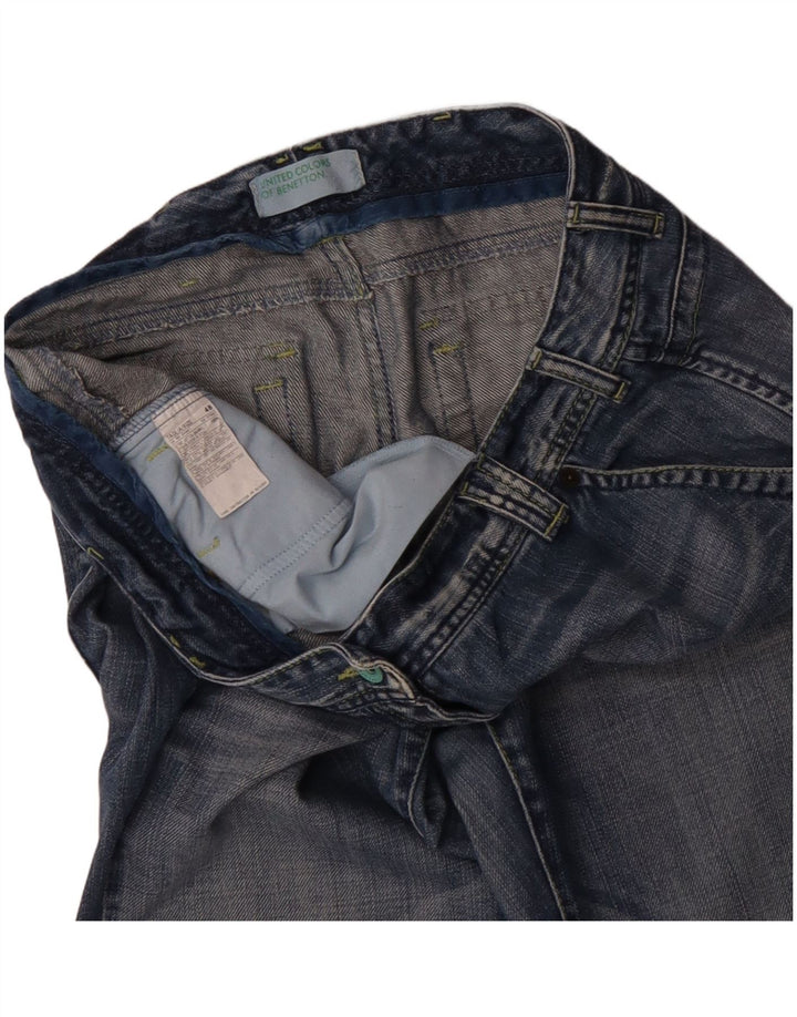 BENETTON Γυναικεία Bootcut Jeans IT 48 XL W34 L33 Μπλε βαμβακερό