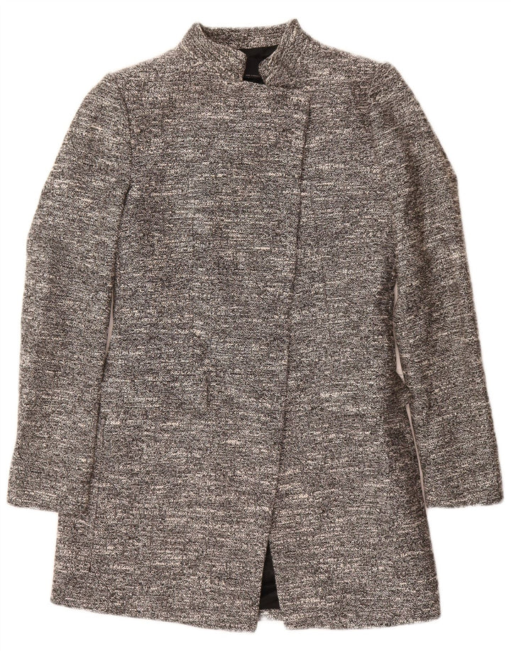 Zara Γυναικείο Ανοιχτό Πανωφόρι UK 10 Small Grey Flecked Cotton