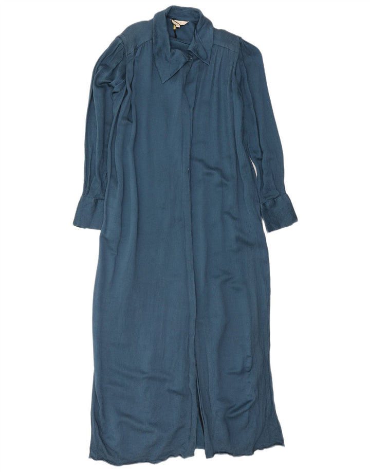 Massimo Dutti Γυναικείο μάξι πουκάμισο φόρεμα EU 38 Medium Navy Blue Viscose