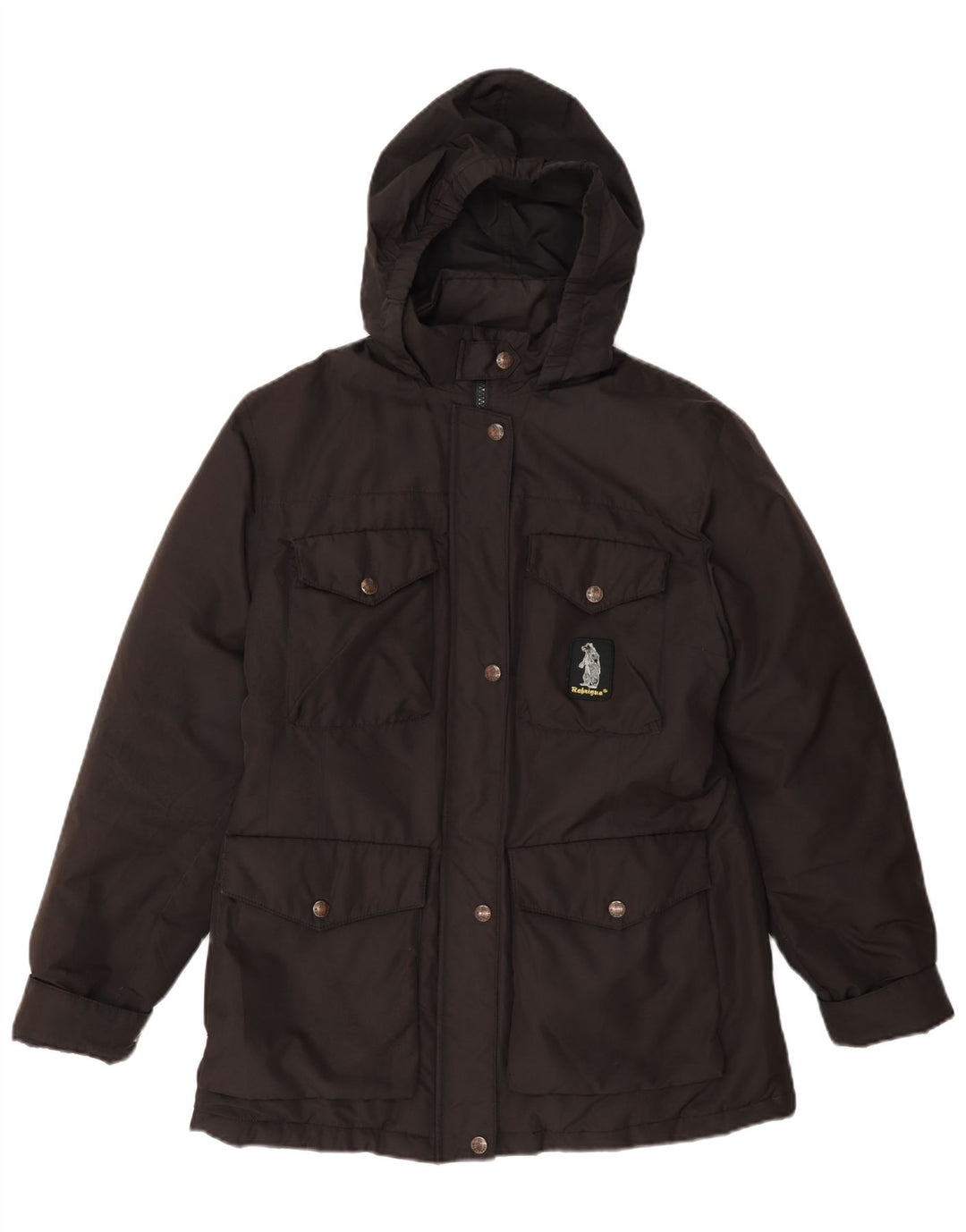 Refrigue Γυναικείο μπουφάν Parka με κουκούλα UK 12 Medium Grey Polyester