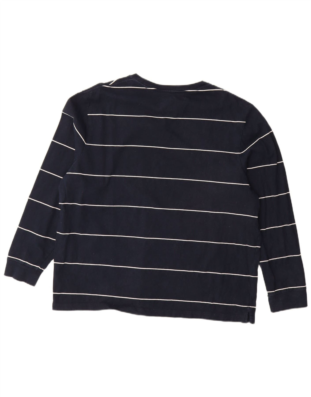 MARKS & SPENCER Ανδρικό μπλουζάκι μακρυμάνικο 2XL Navy blue ριγέ βαμβακερό