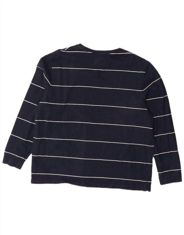 MARKS & SPENCER Ανδρικό μπλουζάκι μακρυμάνικο 2XL Navy blue ριγέ βαμβακερό