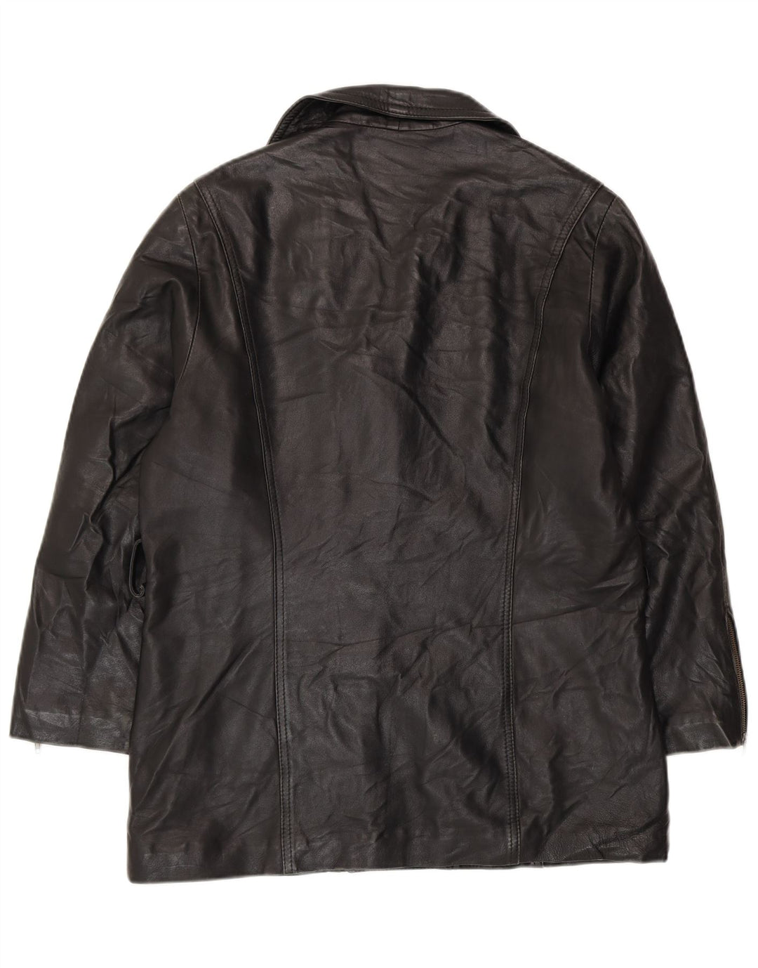 VINTAGE Γυναικείο Δερμάτινο Μπουφάν UK 10 Small Black