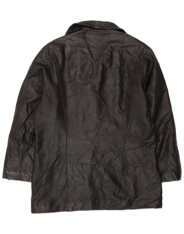 VINTAGE Γυναικείο Δερμάτινο Μπουφάν UK 10 Small Black