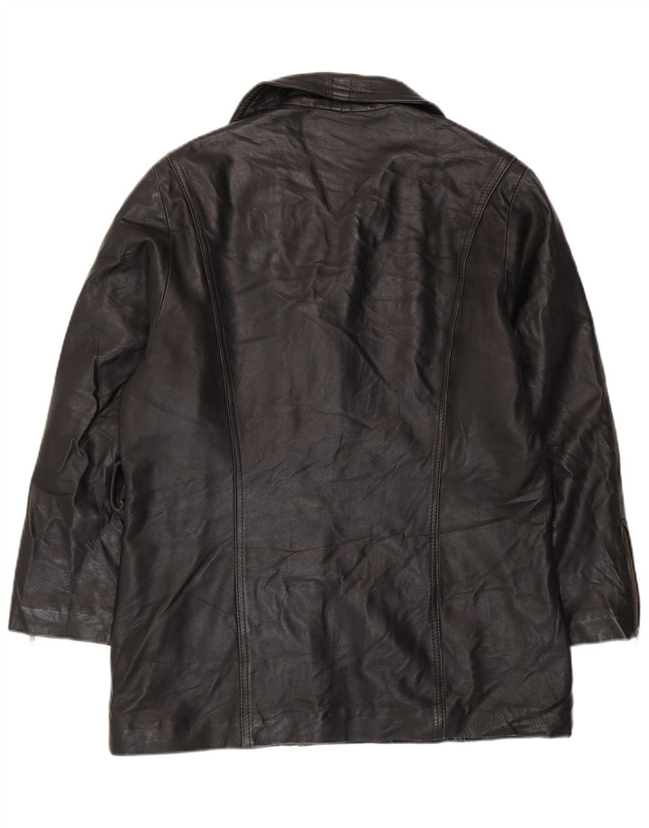 VINTAGE Γυναικείο Δερμάτινο Μπουφάν UK 10 Small Black