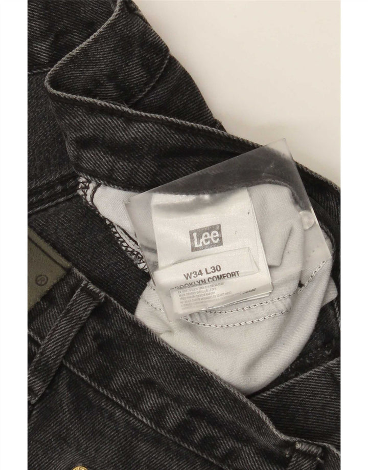 Lee Mens Brooklyn Straight Jeans W34 L30 Γκρι βαμβακερό