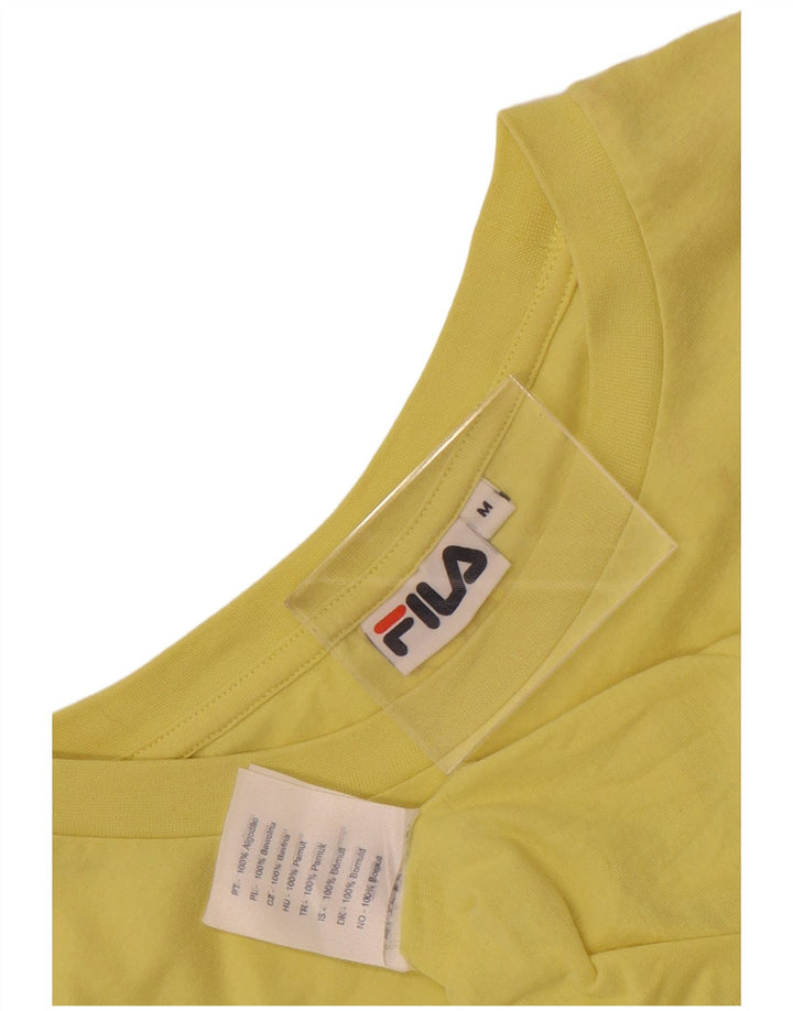 Ανδρικό γραφικό μπλουζάκι Fila Top Medium Yellow Colourblock Βαμβακερό