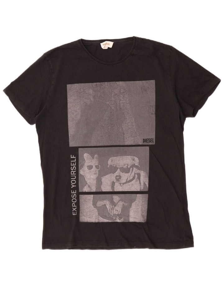 Ανδρικό γραφικό T-Shirt Diesel Top XL Μαύρο
