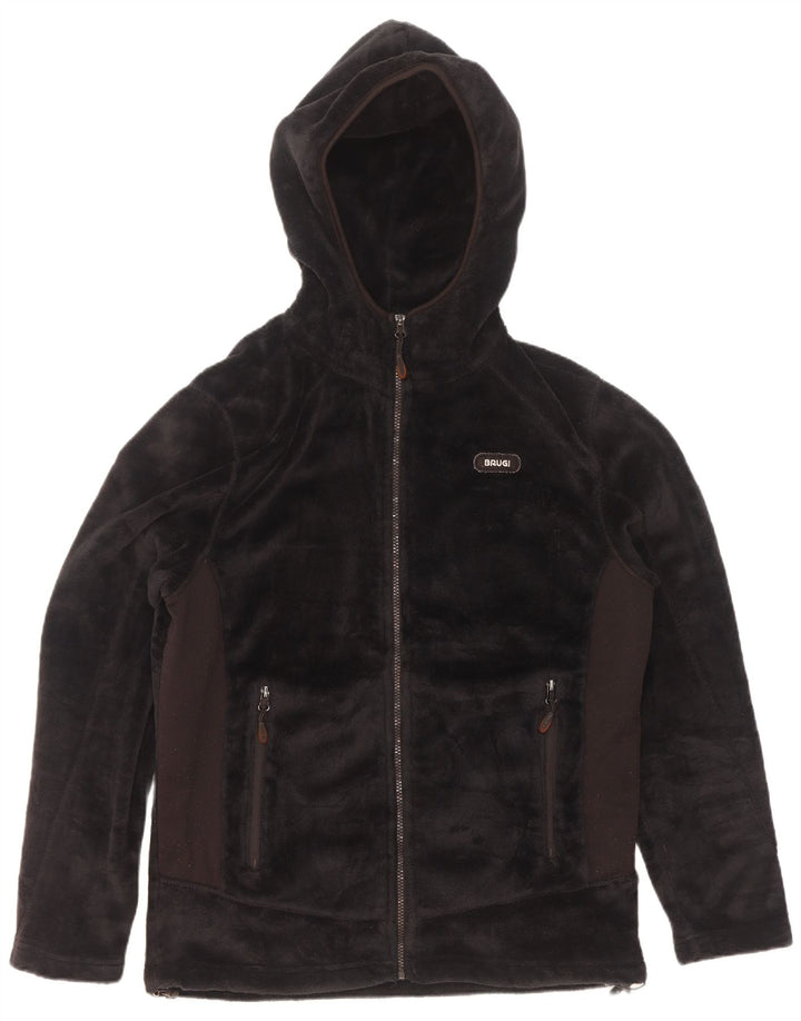 Brugi Ανδρικό μπουφάν με κουκούλα Fleece UK 40 Large Black Colourblock Πολυεστέρας