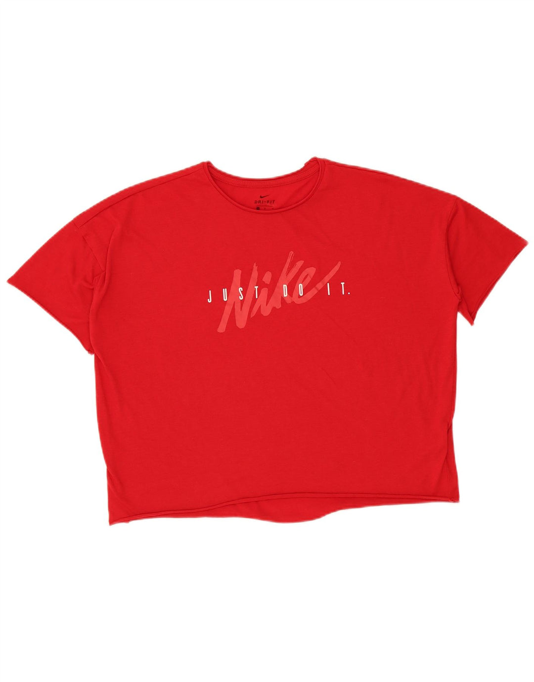Γυναικείο μπλουζάκι Nike Dri Fit Crop μεγάλου μεγέθους γραφικό T-shirt UK 14 Μεσαίο κόκκινο