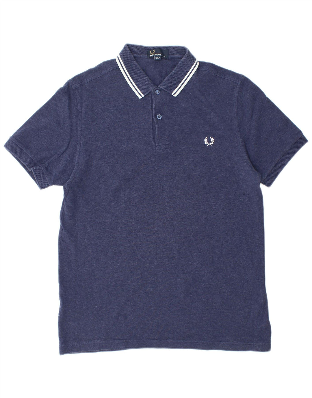 FRED PERRY Ανδρικό πουκάμισο πόλο μεσαίου μπλε βαμβακερό
