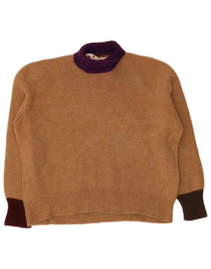 Γυναικείο πουλόβερ Marni Crop Roll Neck Jumper IT 40 Small Brown Colourblock