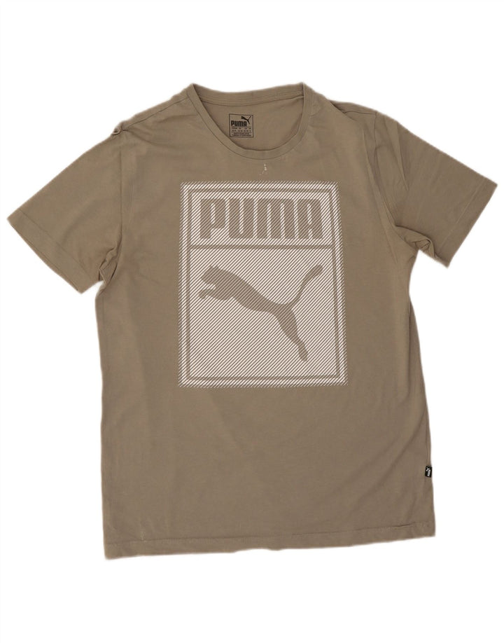 Ανδρικό γραφικό T-Shirt Puma Τοπ μεσαίο μπεζ βαμβακερό