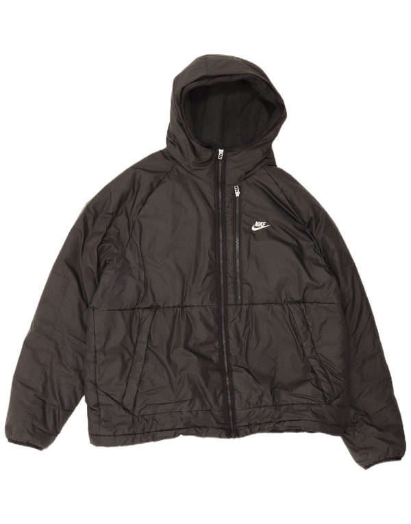 Ανδρικό μπουφάν Nike Therma-Fit με κουκούλα UK 42 XL μαύρο πολυεστέρα