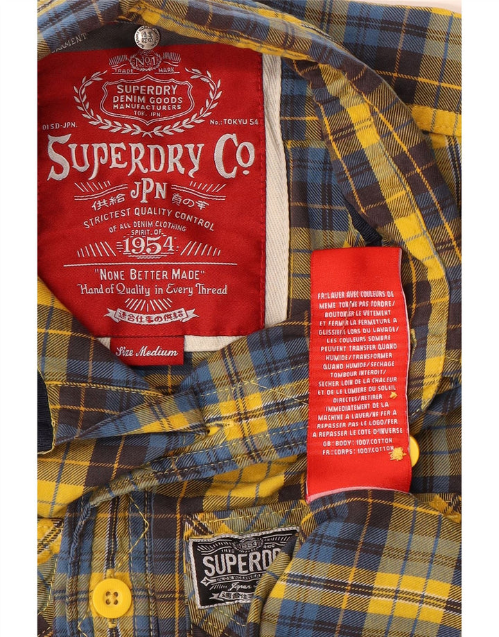 Ανδρικό φανελένιο πουκάμισο Superdry, μεσαίο κίτρινο βαμβακερό