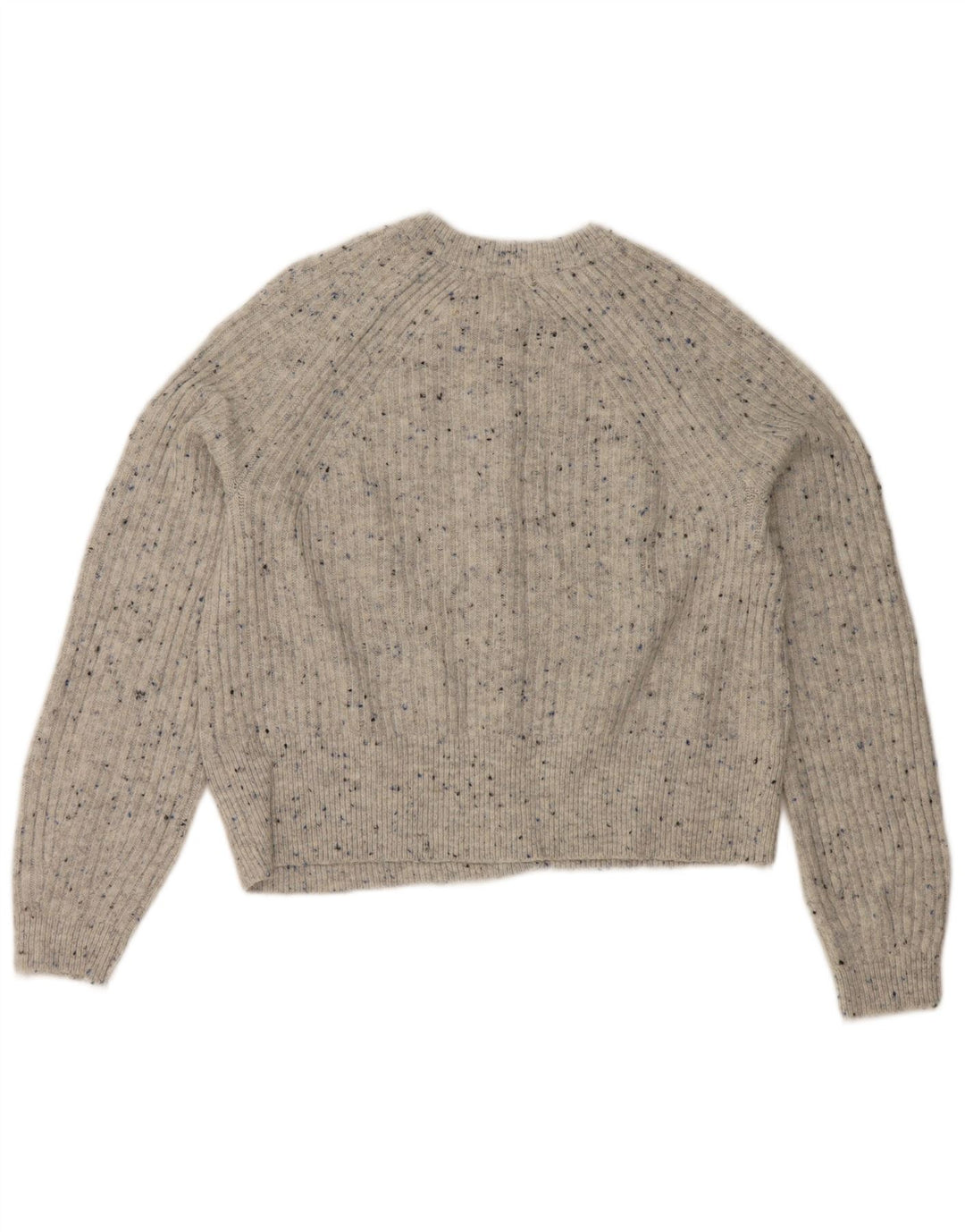 Marks & Spencer Γυναικείο πουλόβερ Crop Cardigan UK 14 Medium Grey Flecked