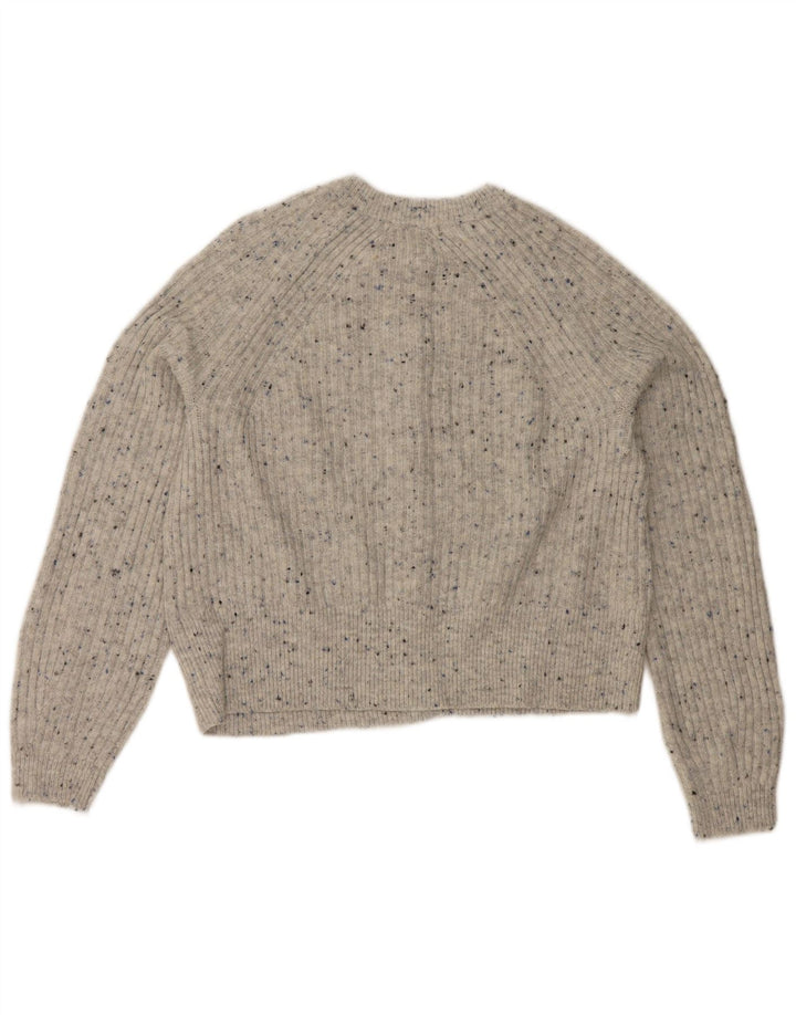 Marks & Spencer Γυναικείο πουλόβερ Crop Cardigan UK 14 Medium Grey Flecked