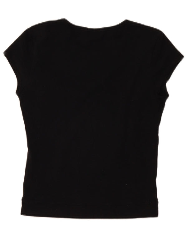 Champion Womens Slim T-Shirt Top UK 16 Large Black Cotton